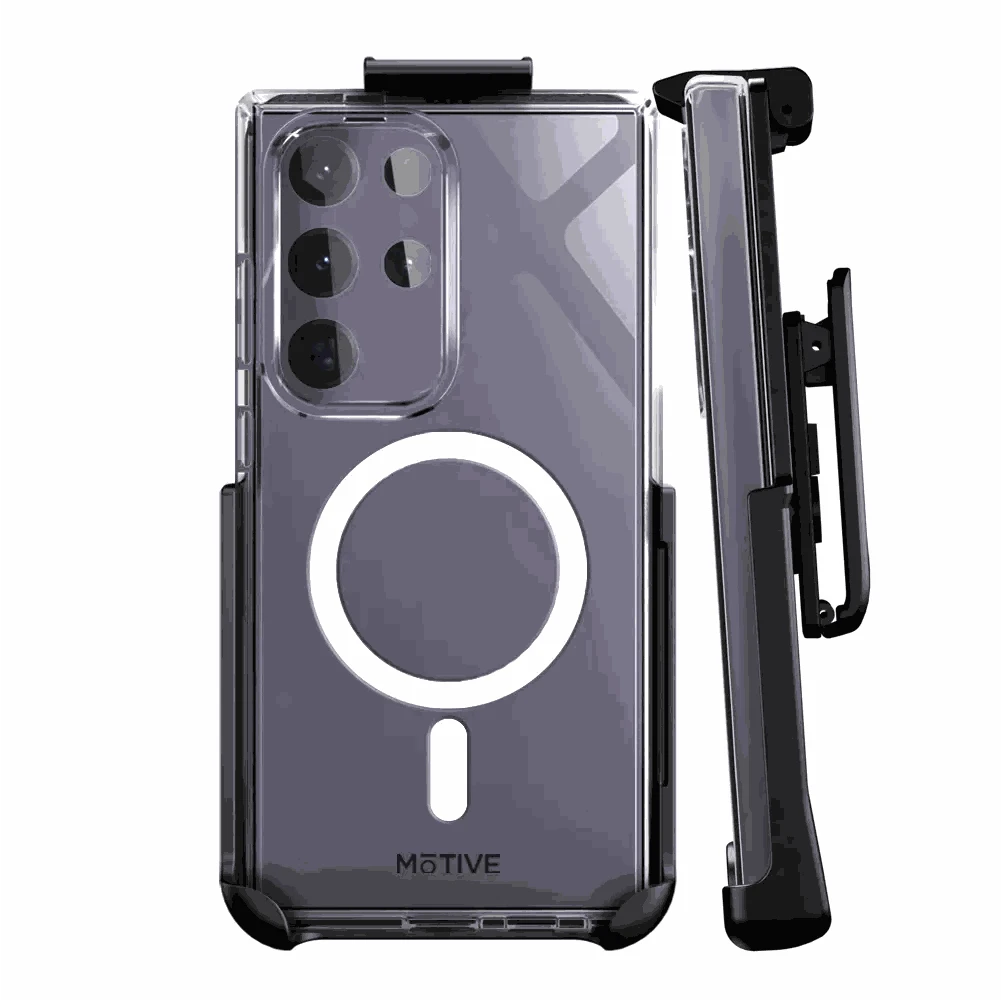 Clear S24 Ultra Phone Case and Holster for Galaxy S24 Ultra with Air-Pocket Technology.