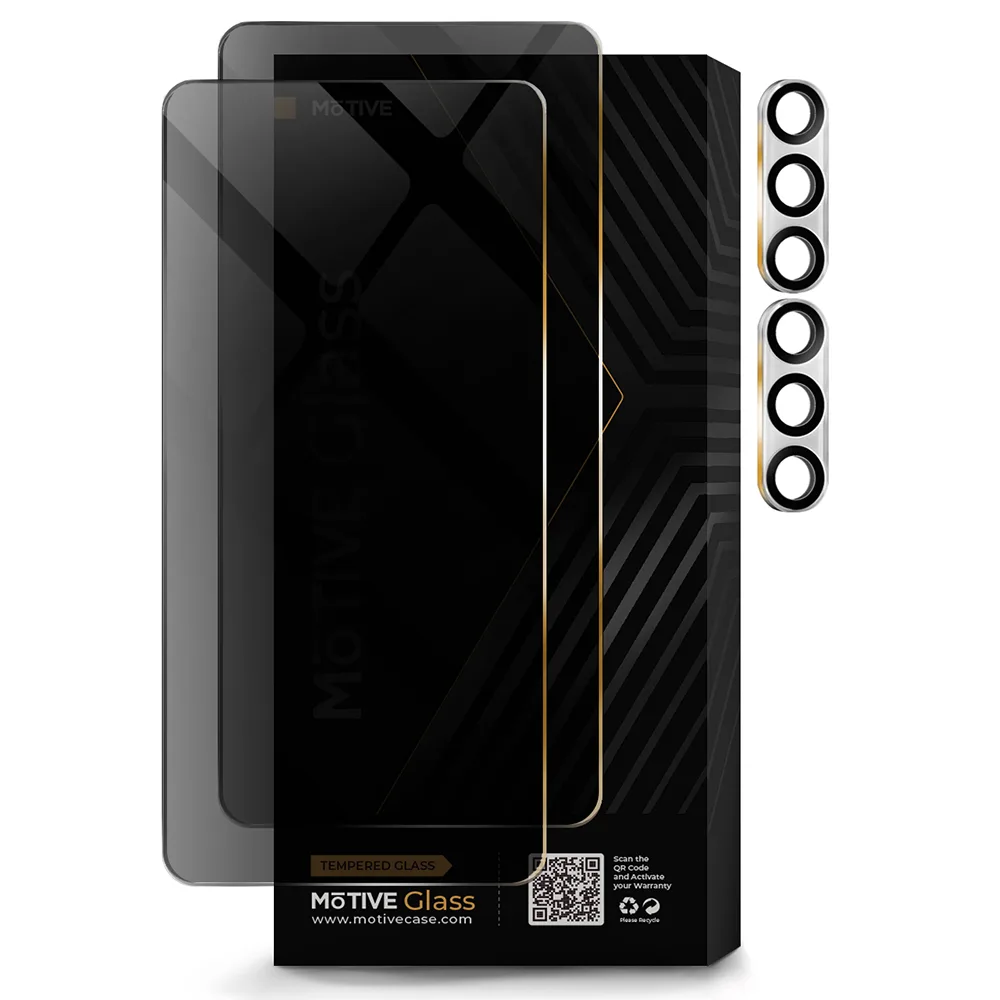 S24 Privacy Glass - Tempered Glass Screen Protector for Samsung Galaxy S24 with Easy Installation Frame, 4-Pack Including Camera Lens Protectors.