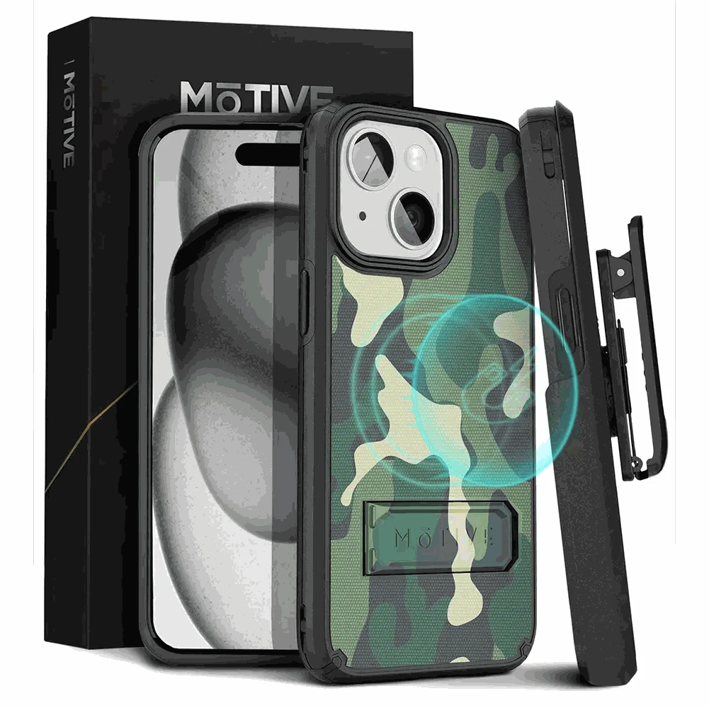 iphone 15 plus case kickstand and belt clip holster, durable protection.
