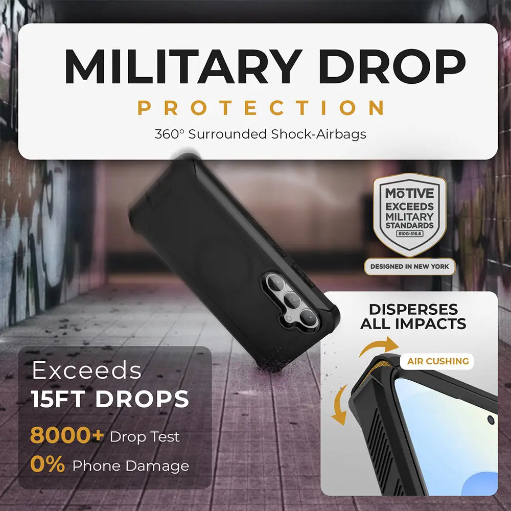 Galaxy s25 Case with belt clip | Shockproof + MagSafe-Compatible | MOTIVE