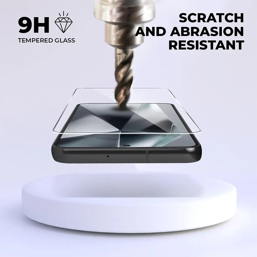 9H tempered glass screen protector set for Galaxy S24, scratch-resistant and easy installation.