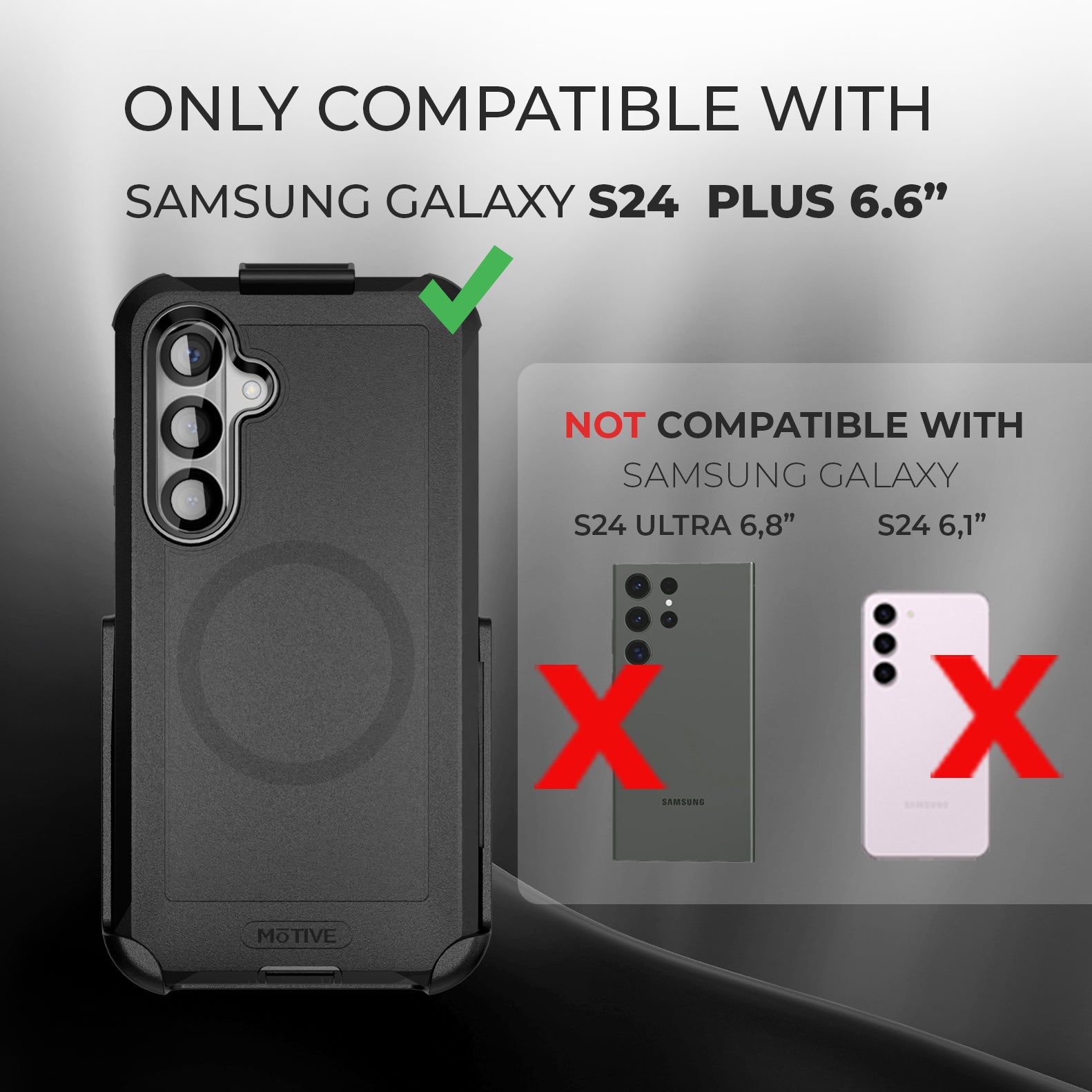 Heavy Duty Case & Holster Combo (Screen Protector & Camera Lens) for Samsung Galaxy S24 Plus