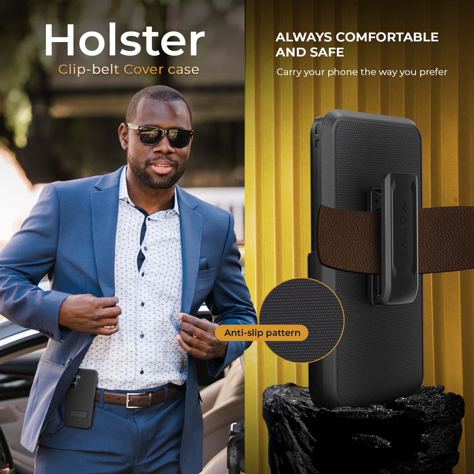 Belt Clip Holster & Case Combo (Screen Protector & Camera Lens) for Samsung Galaxy S24
