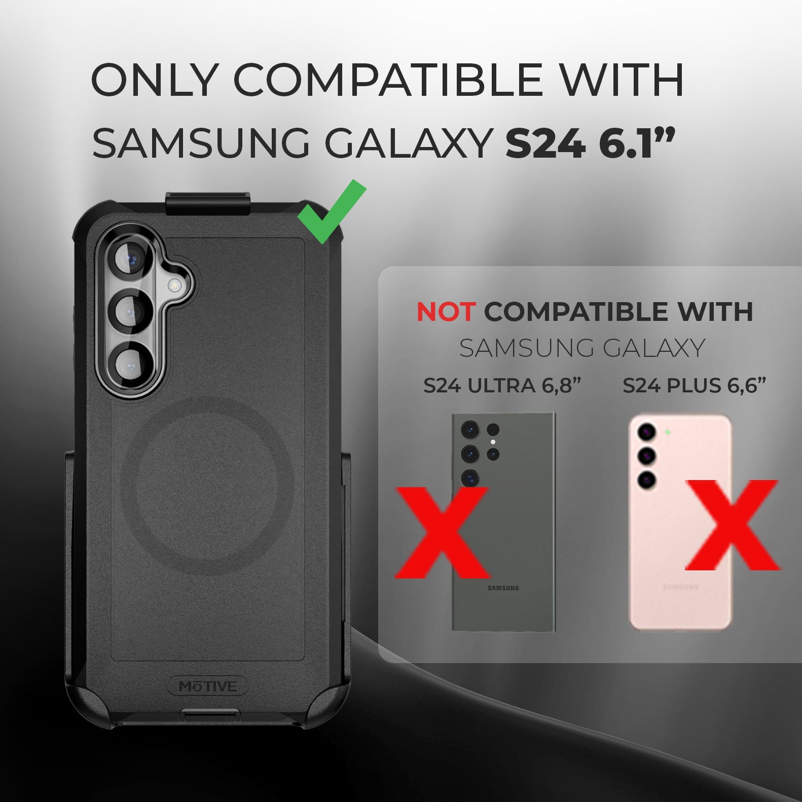 Heavy Duty Case & Holster Combo (Screen Protector & Camera Lens) for Samsung Galaxy S24