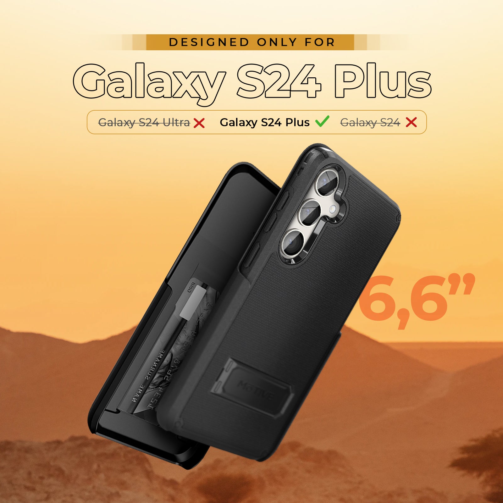 Belt Clip Holster & Case Combo (Screen Protector & Camera Lens) for Samsung Galaxy S24 Plus
