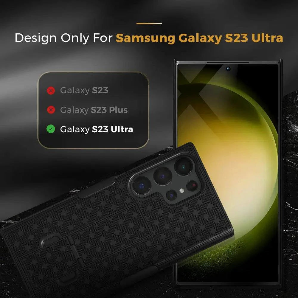 S23 Ultra case with belt clip, rugged protection for Galaxy S23 Ultra, military-grade shockproof.