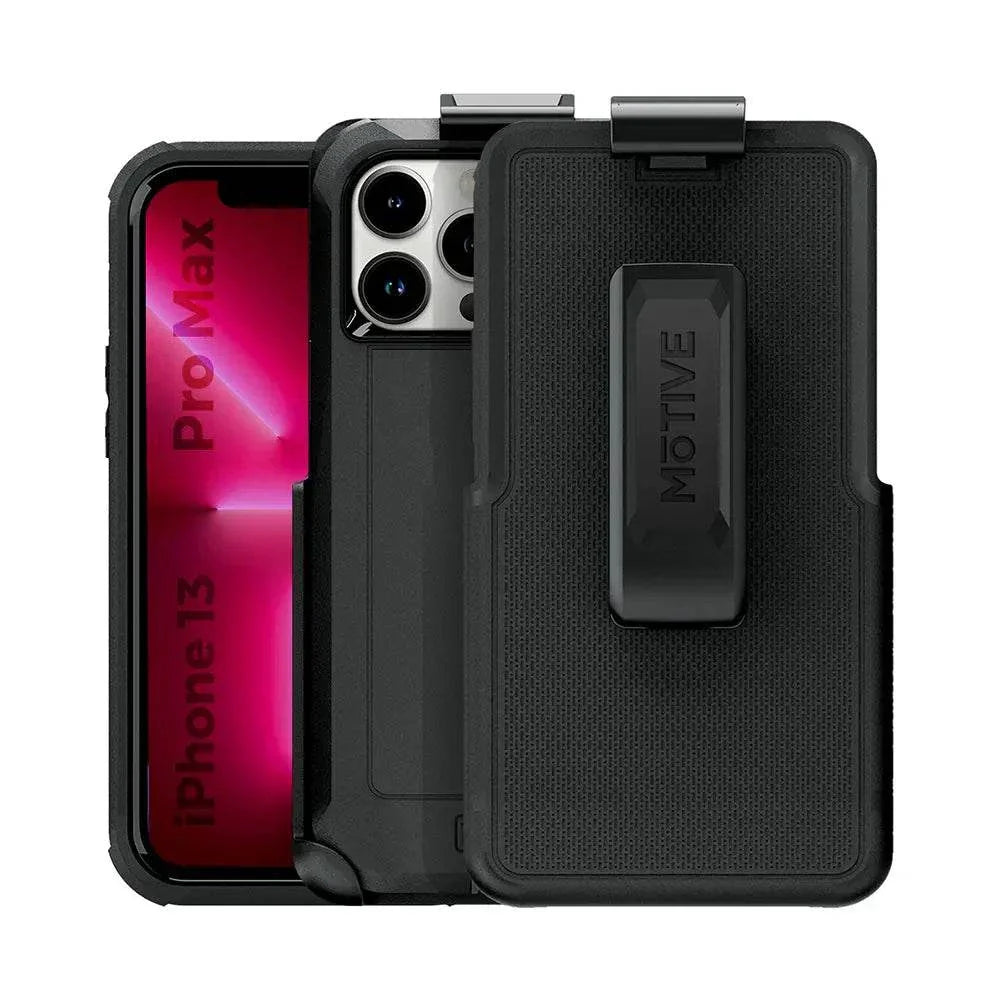 iPhone 13 Pro Max rugged case with belt clip for ultimate protection and portability.