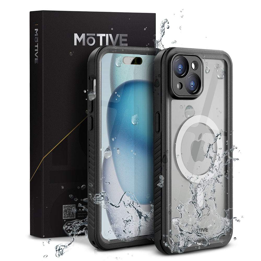 iPhone 15 Plus waterproof case with durable design and MagSafe compatibility for complete protection.
