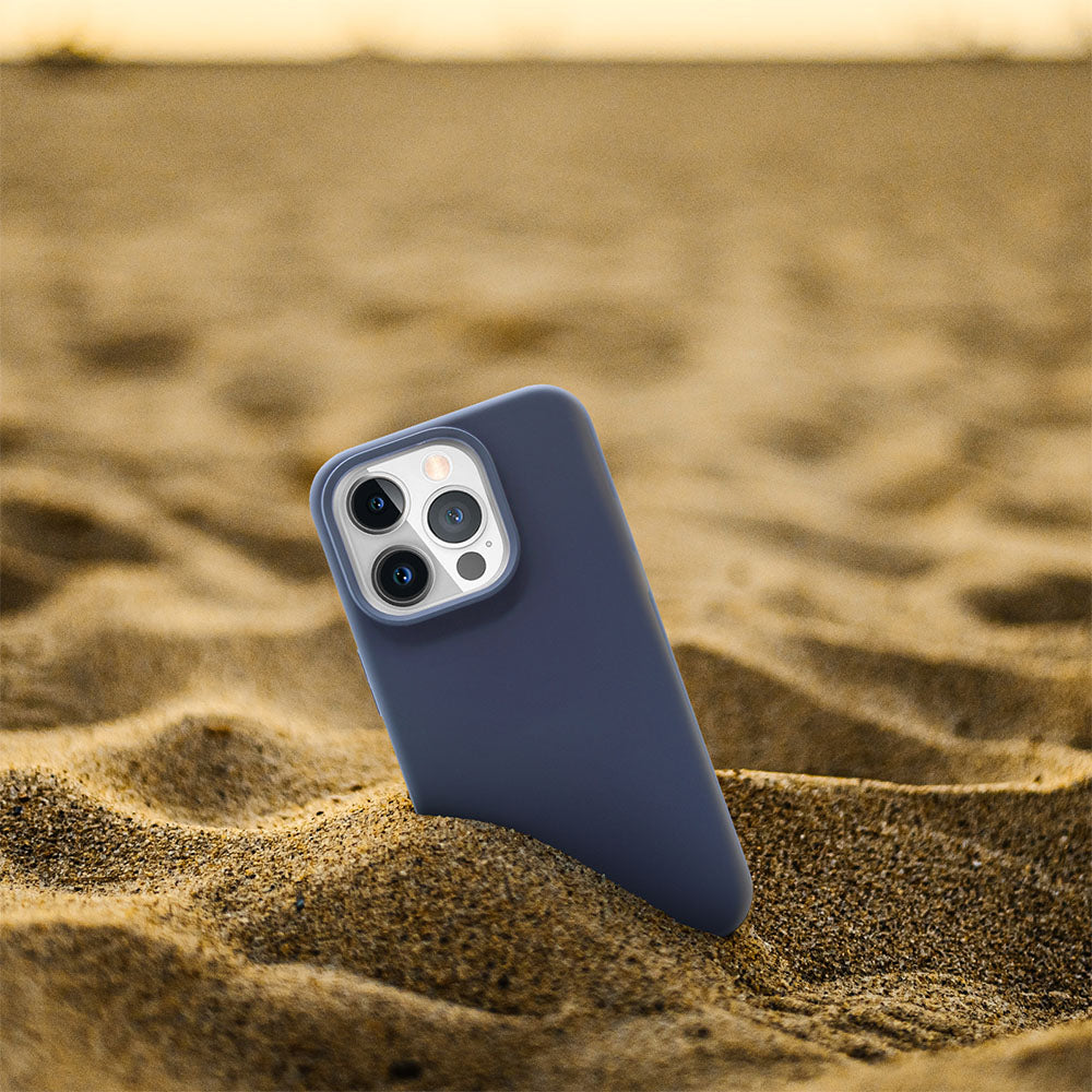 Slim liquid silicone case for iPhone 15 Pro Max offering enhanced grip and stylish protection.