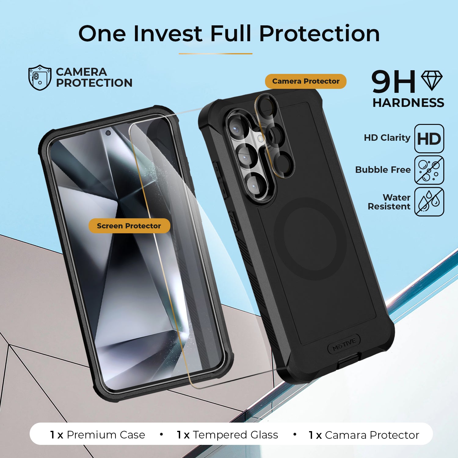 Heavy Duty Case & Holster Combo (Screen Protector & Camera Lens) for Samsung Galaxy S24