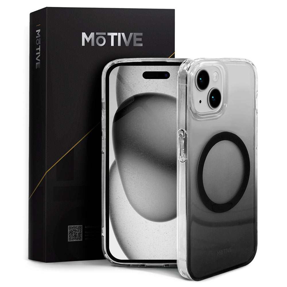 Clear shockproof iPhone 15 case with anti-yellowing and wireless charging compatibility.