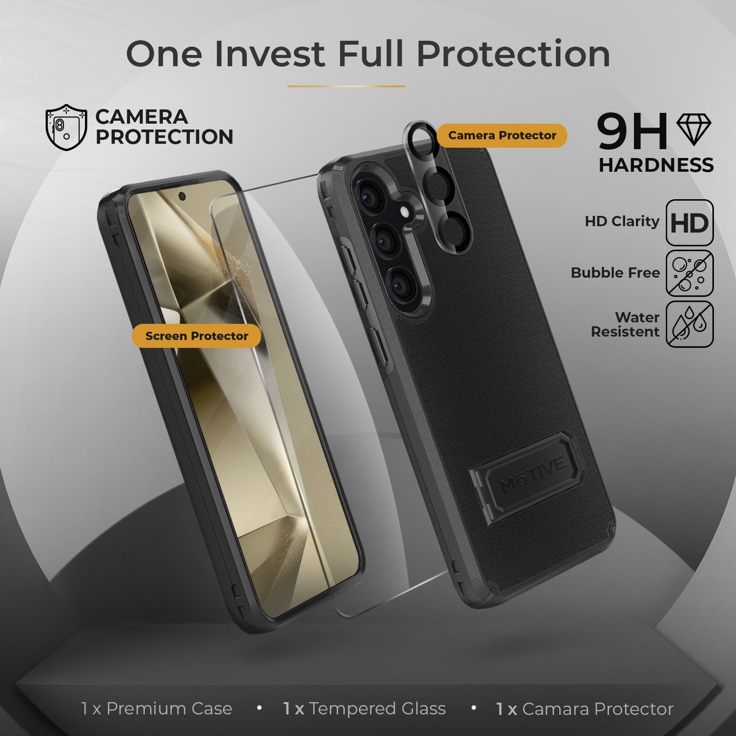 Belt Clip Holster & Case Combo (Screen Protector & Camera Lens) for Samsung Galaxy S24 Plus