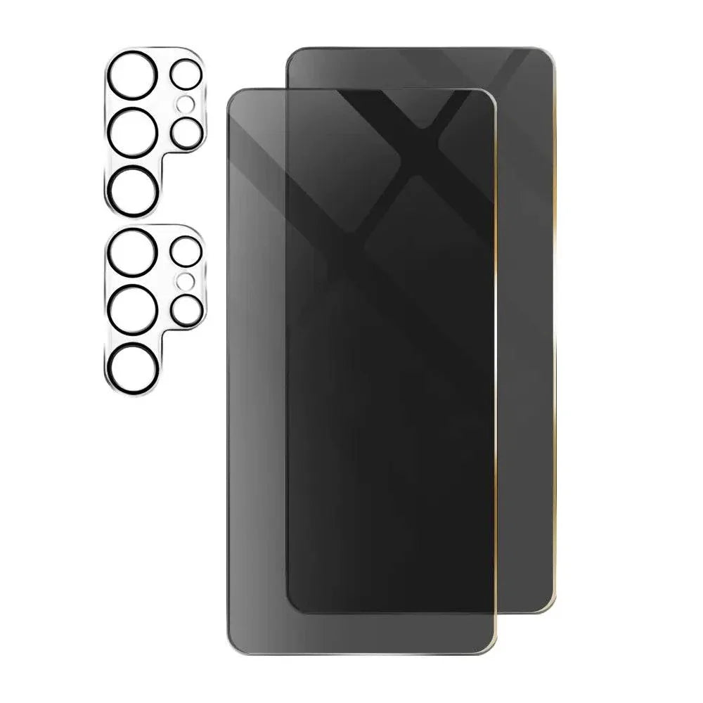 Privacy Glass S24 Ultra 4-pack screen and camera protectors for Samsung Galaxy S24 Ultra.