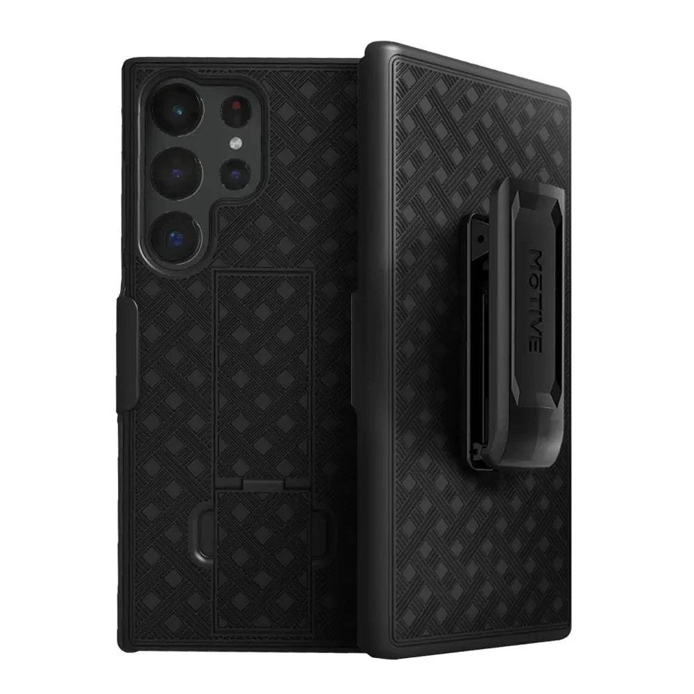 Samsung s24 Ultra case with belt clip, durable four-layer protection with 360° defense.