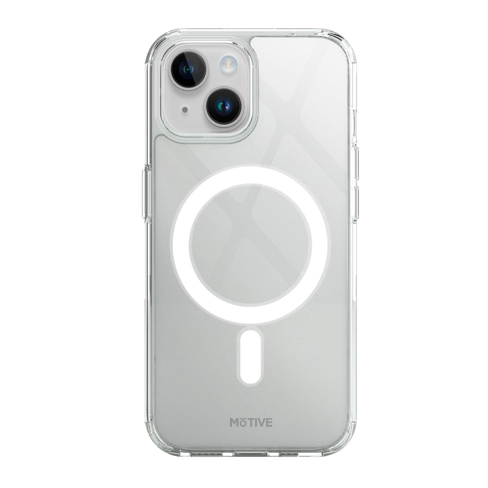 Clear case for iPhone 15 Plus, shockproof, anti-yellowing, MagSafe compatible.