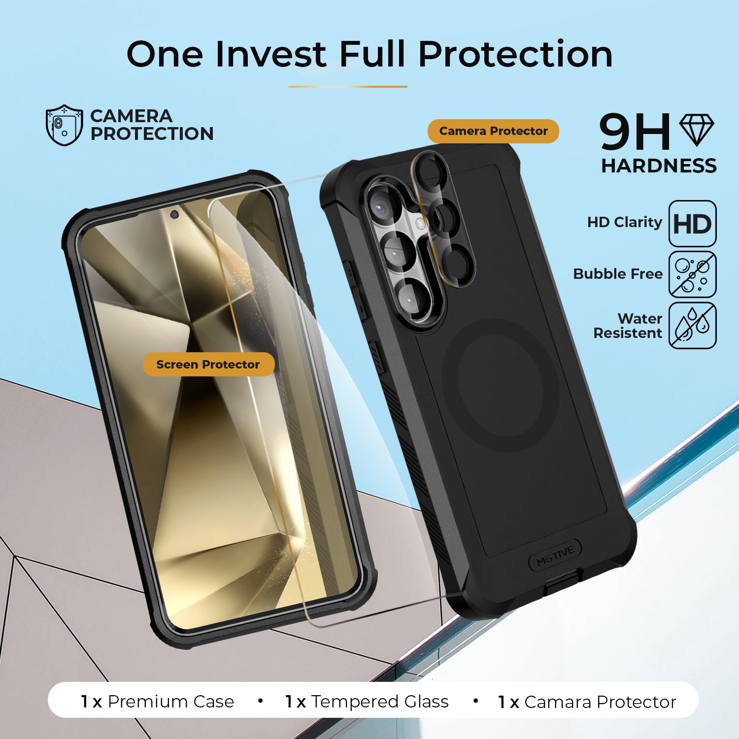 Heavy Duty Case & Holster Combo (Screen Protector & Camera Lens) for Samsung Galaxy S24 Plus