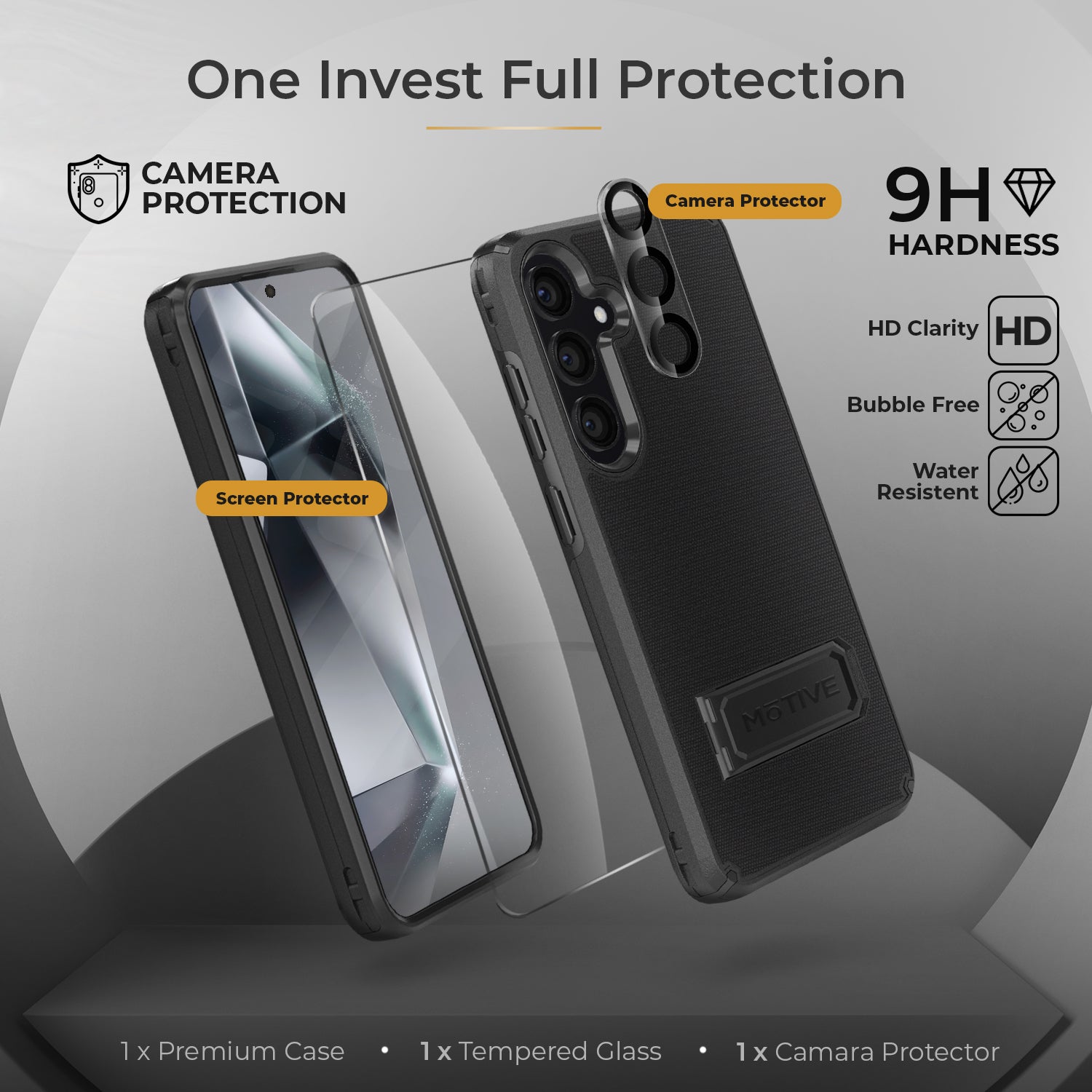 Belt Clip Holster & Case Combo (Screen Protector & Camera Lens) for Samsung Galaxy S24